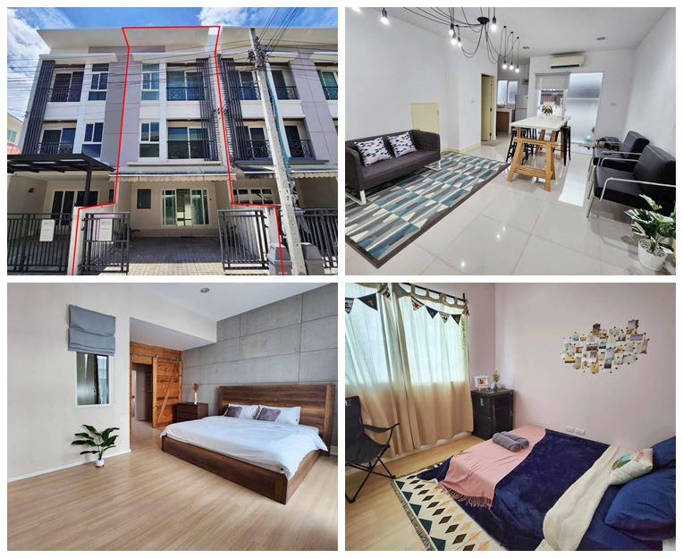 ขายด่วน ทาวน์เฮ้าส์ บ้านกลางเมืองพระราม9-มอเตอร์เวย์ 18.2 ตร.วา 3ชั้น 3ห้องนอน